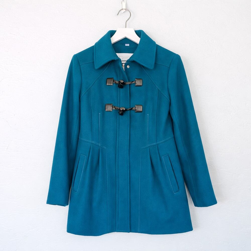 Jessica Simpson Teal Wool Toggle Button Coat Medium